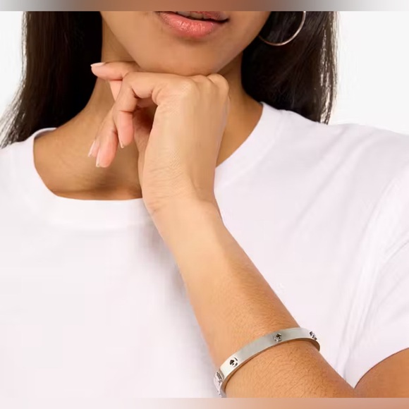 Kate Spade Spot The Spade Studded Hinged Bangle Bracelet - Picture 3 of 8